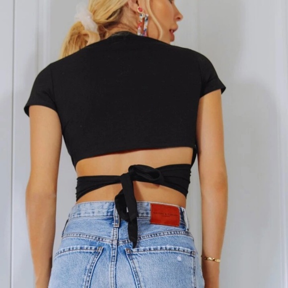 SHEIN Black V-Neck Wrap Blouse - Picture 2 of 6